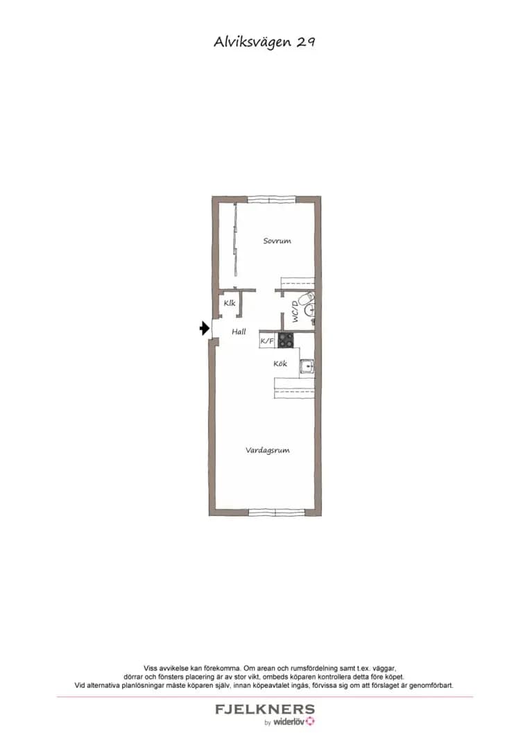 Floor plan for Alviksvägen 29