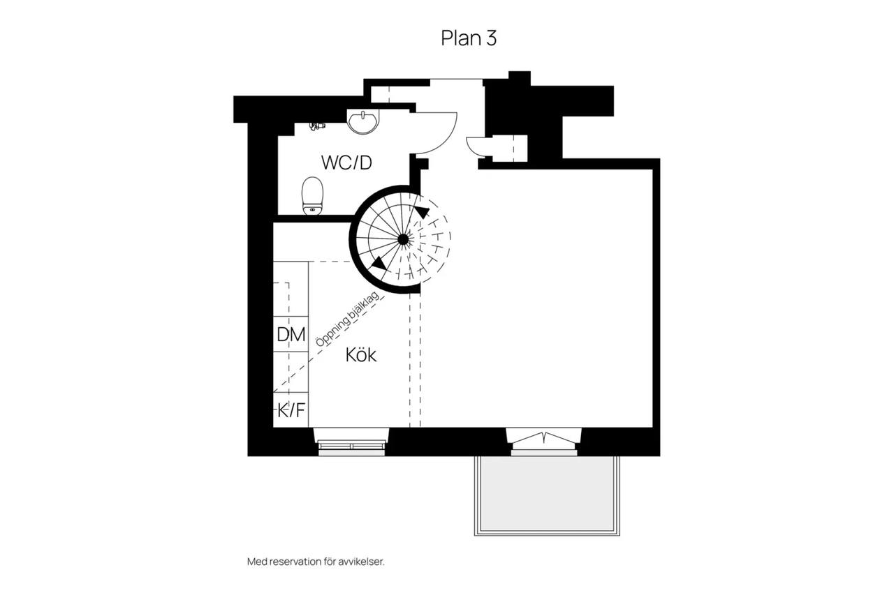 Floor plan for Fleminggatan 97a, 3+4 tr