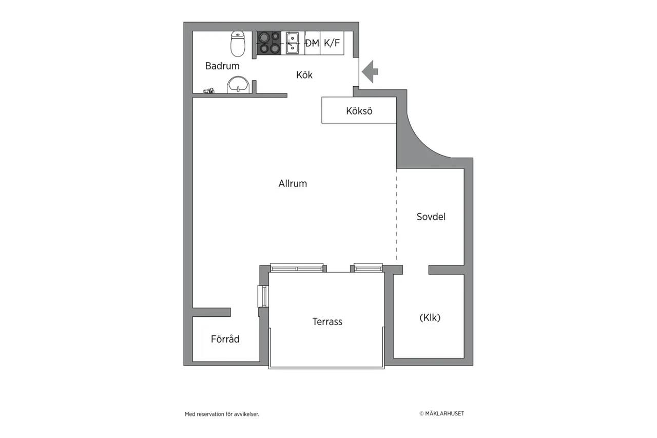 Floor plan for Gubbkärrsvägen 29m, vån 4/4