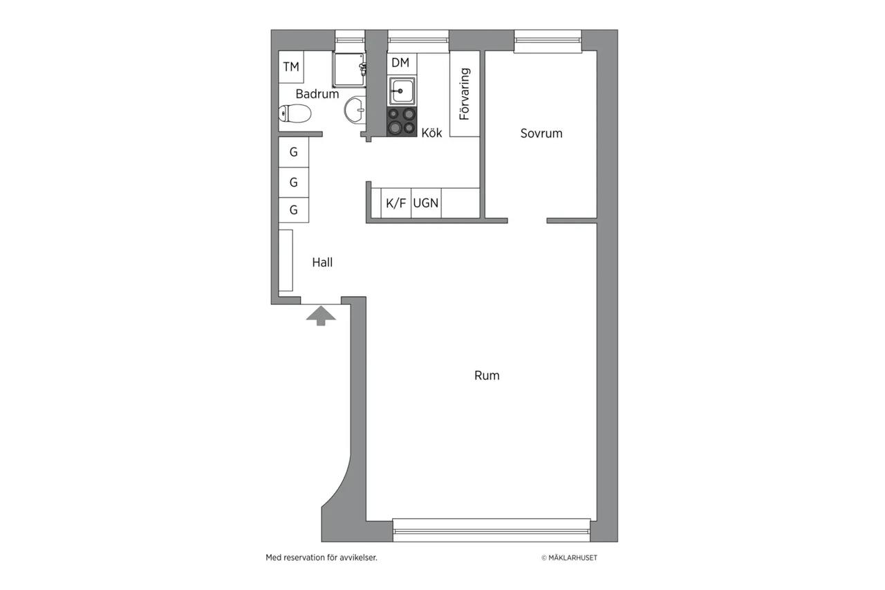 Floor plan for Abrahamsbergsvägen 50
