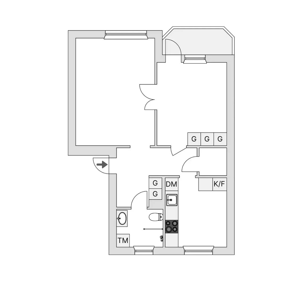 Floor plan for Kabelgatan 33e