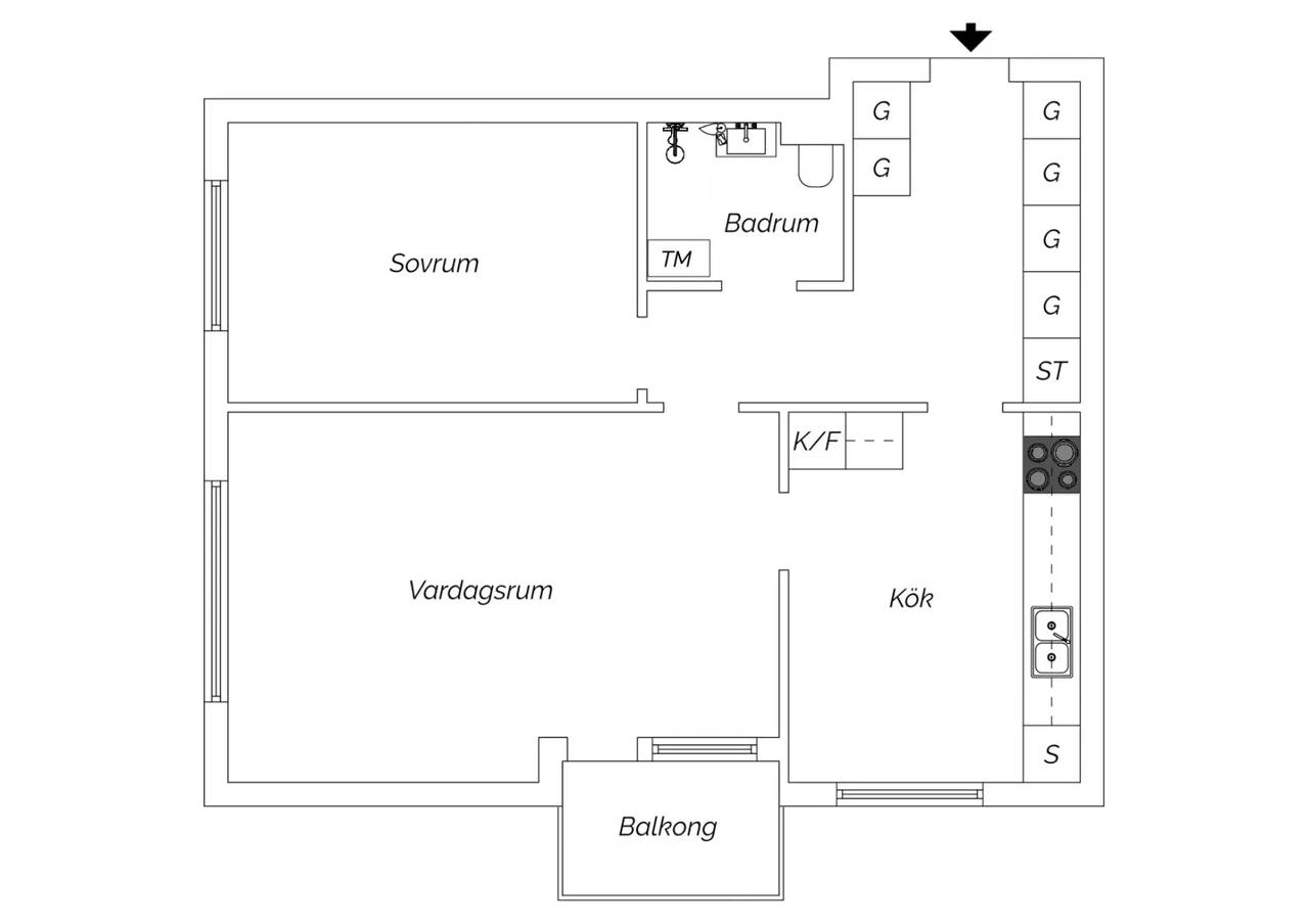Floor plan for Gitarrgatan 3