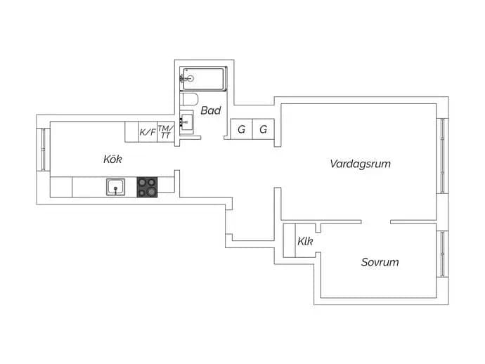 Floor plan for Saarisvägen 1C