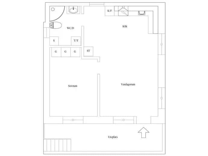 Floor plan for Frejagatan 5B