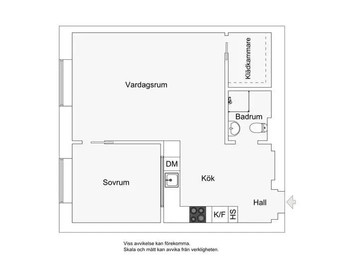 Floor plan for Hallandsgatan 46A, 4 tr