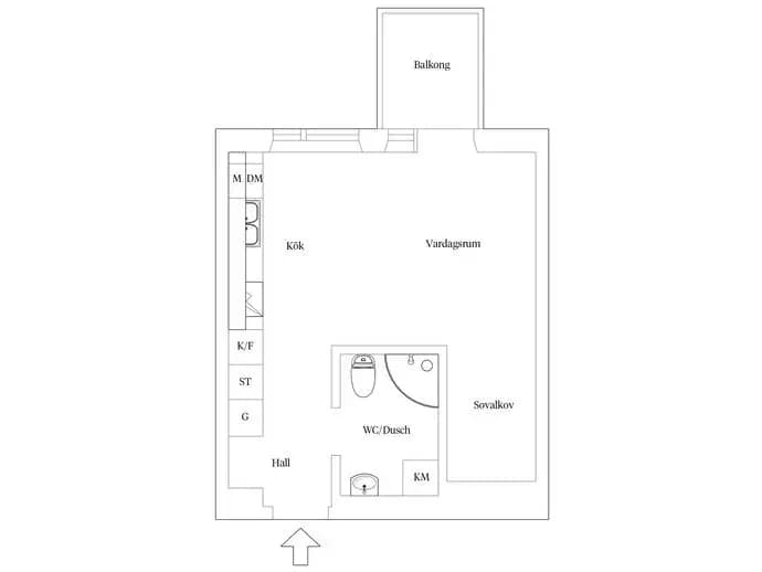 Floor plan for Ebbe Lieberathsgatan 16B