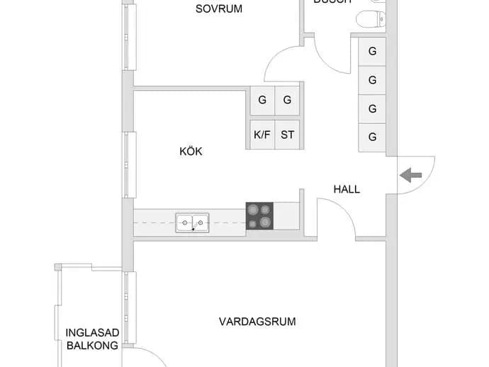 Planritning för Rådsvägen 5B