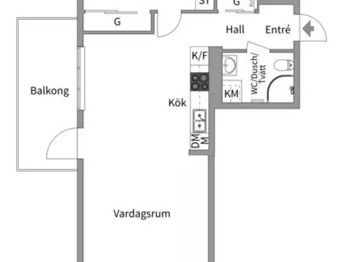 Planritning för Sandtäktsvägen 13