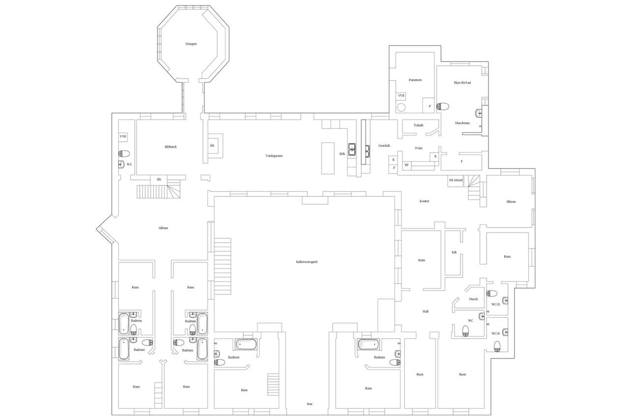 Planritning för Sjöbacka B&B / Gislövsdalsvägen 66