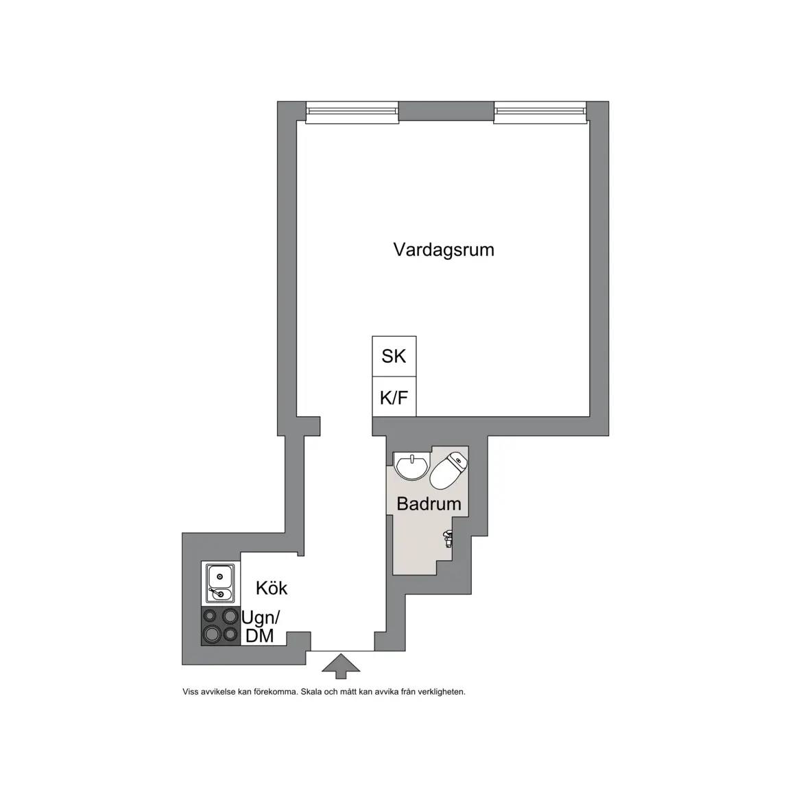 Floor plan for Norrbackagatan 25C, 3tr