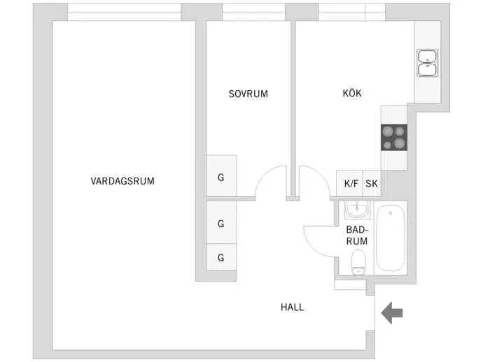 Floor plan for Norra Gubberogatan 11
