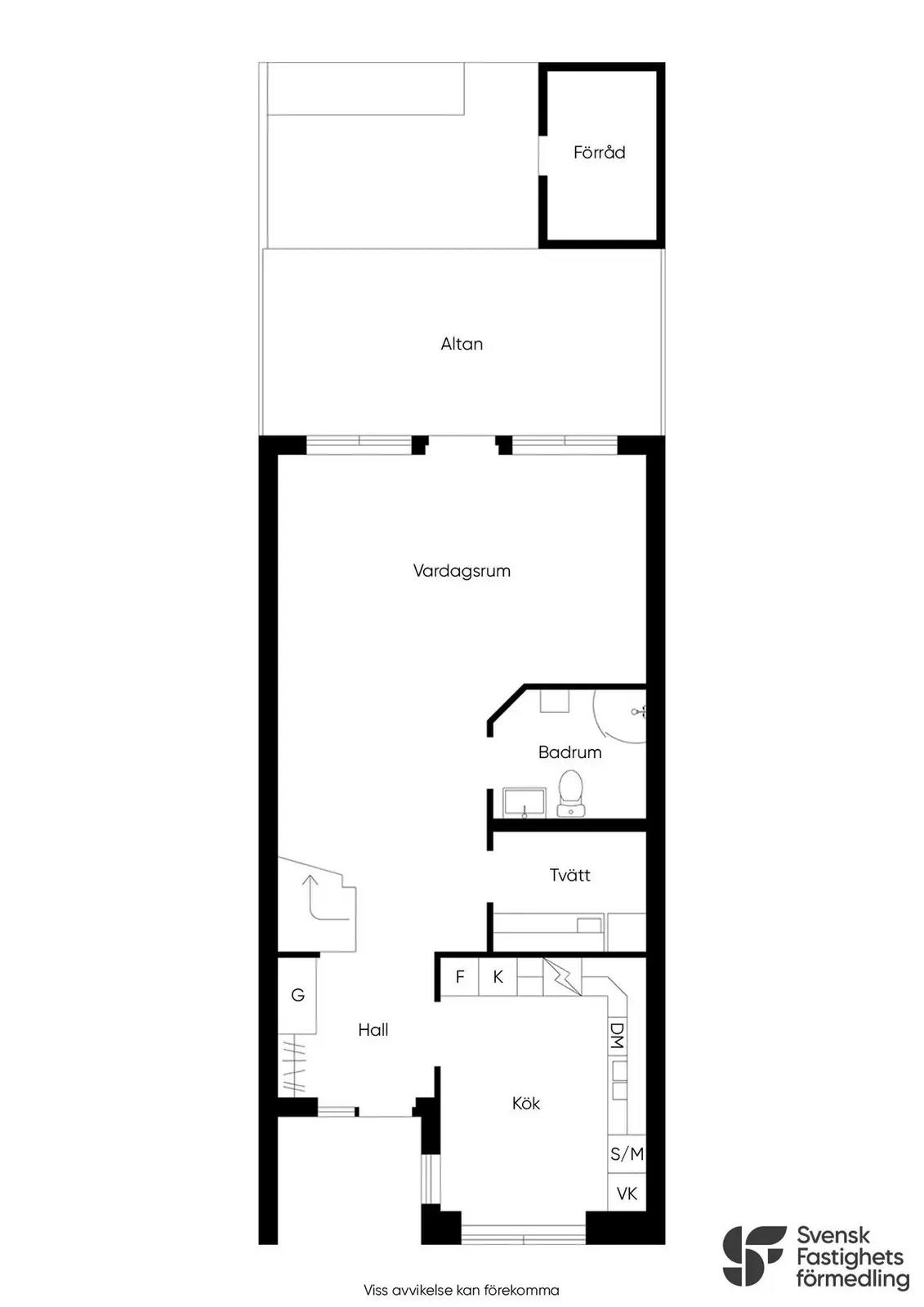 Floor plan for Klerkgatan 8B