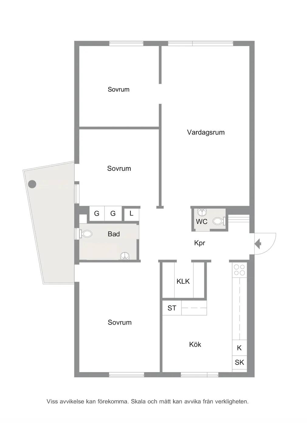 Floor plan for Kulladalsgatan 10C