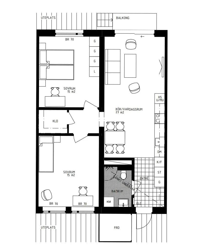 Floor plan for Mala Benetts Gränd 3L