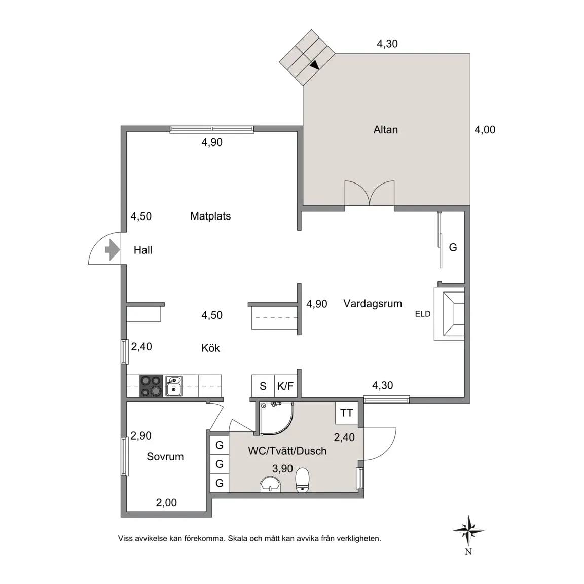 Floor plan for Varnums Trädet 111