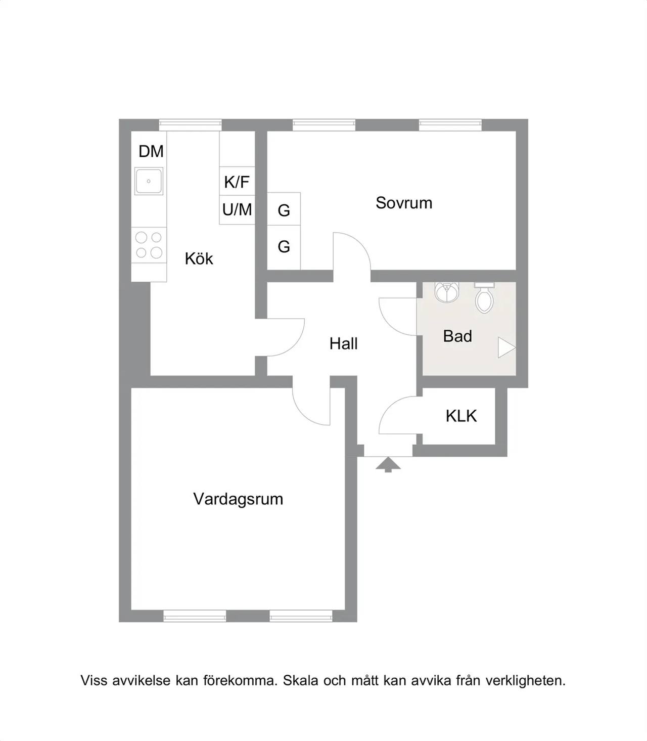 Floor plan for Spångatan 22A