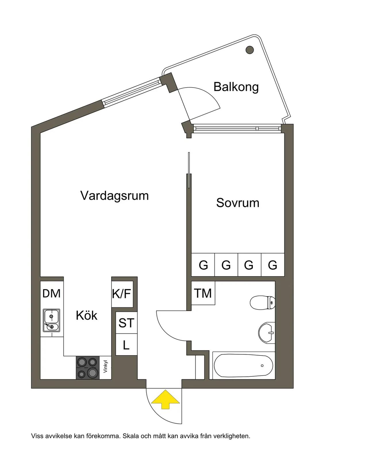 Floor plan for Kölnagatan 6