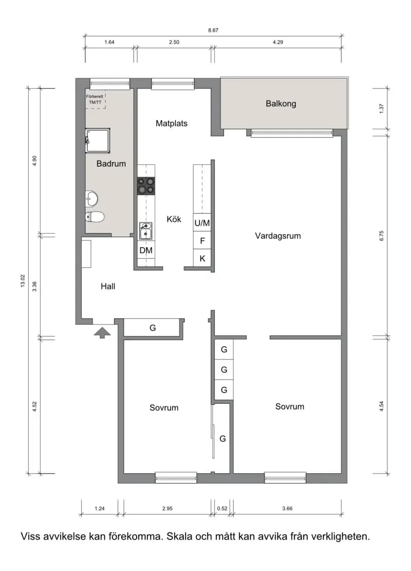 Planritning för Husarvägen 20