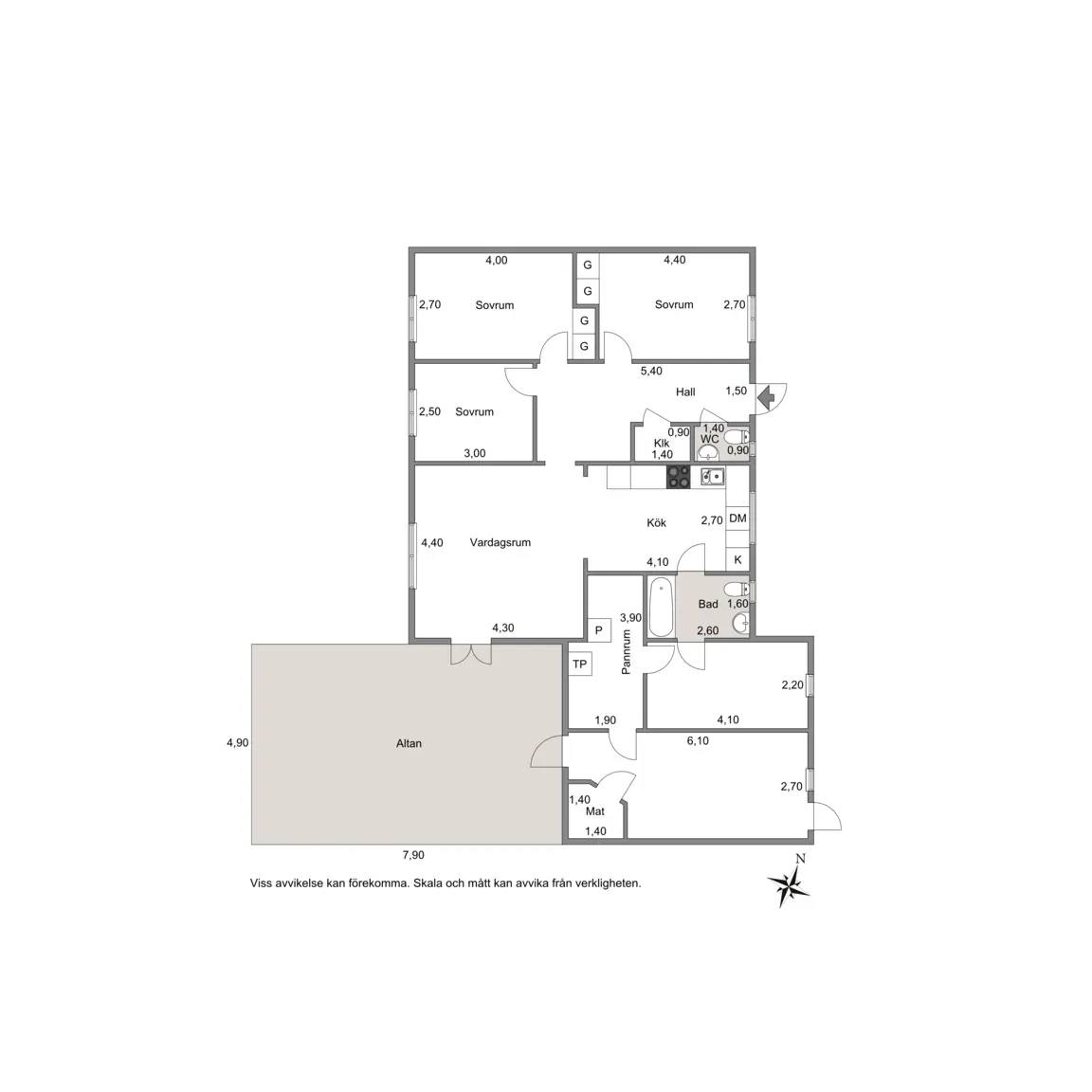 Floor plan for Hasselvägen 10