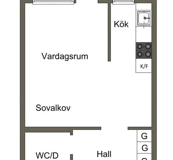 Planritning för Hasselstigen 5, vån 3