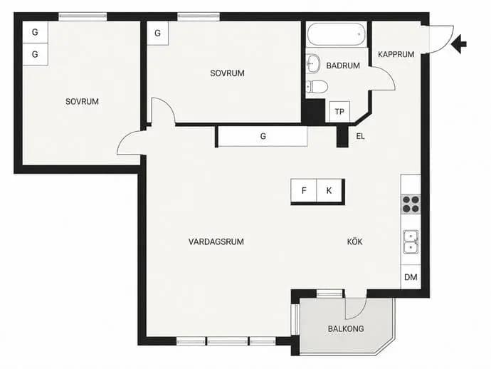 Floor plan for Mjölnerbacken 34