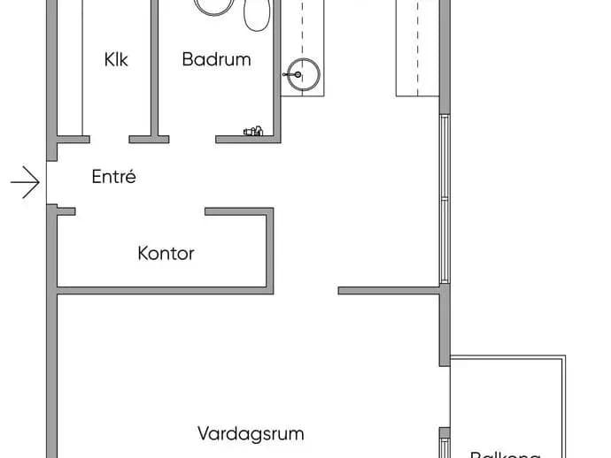 Floor plan for Nynäsvägen 52