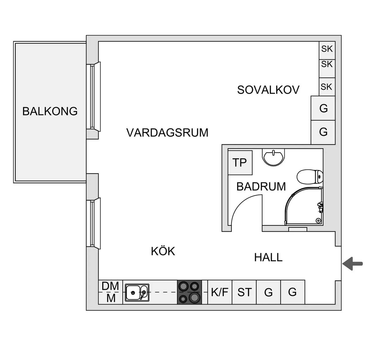 Floor plan for Kvillegatan 1