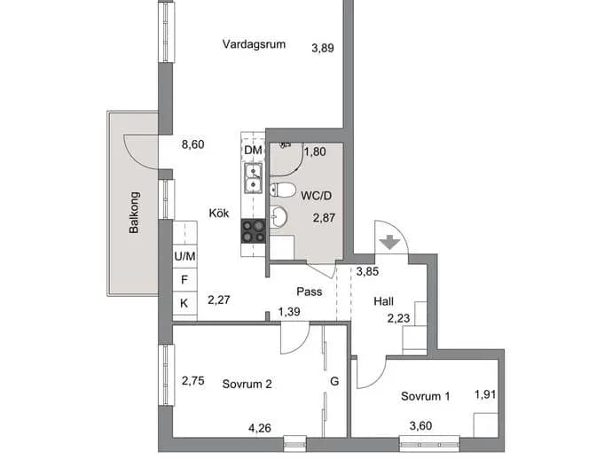 Planritning för Mjölnarens väg 6