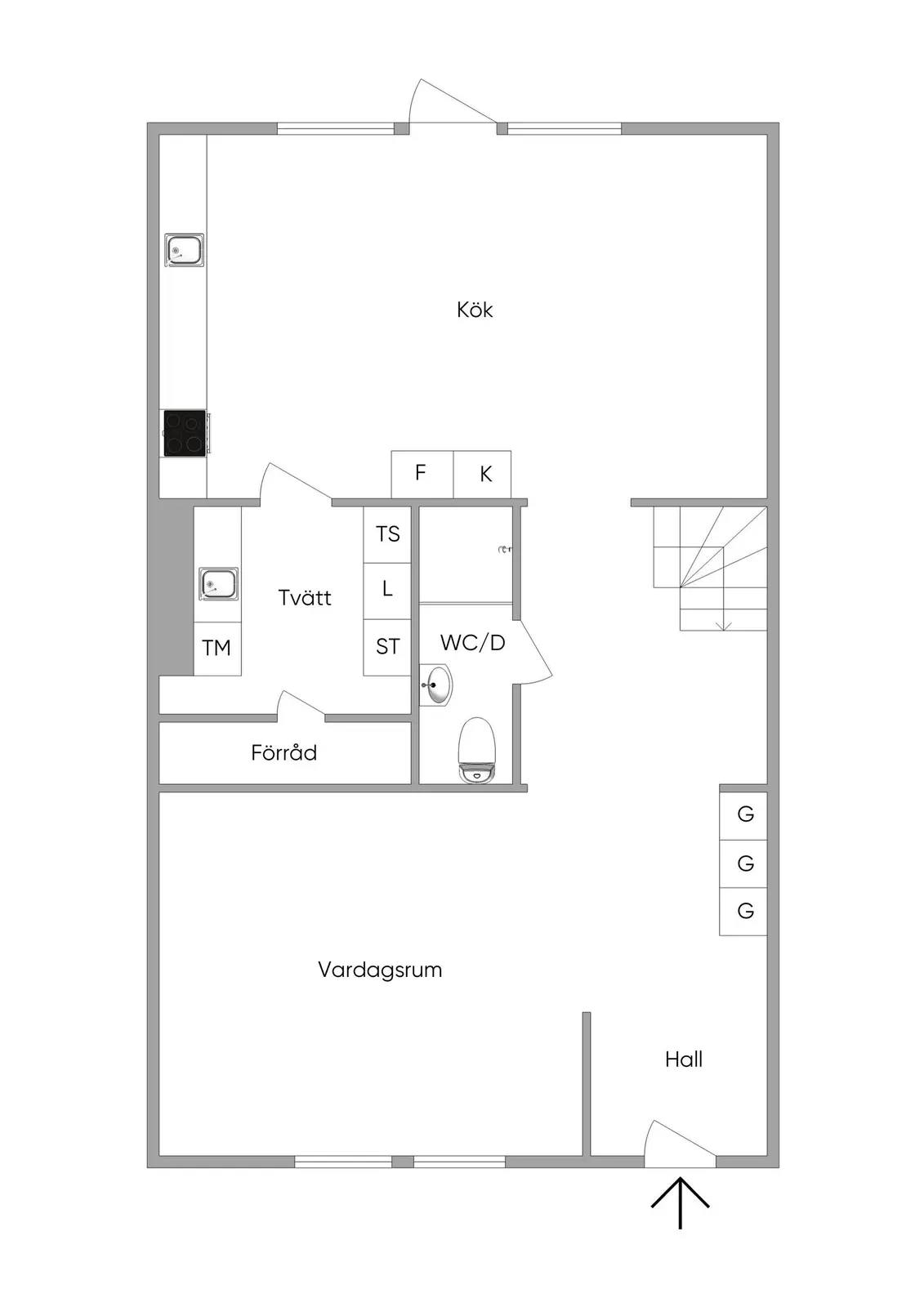 Planritning för Karpstigen 58