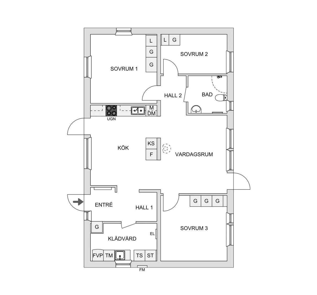 Planritning för Hallkved Lindvreta 479B