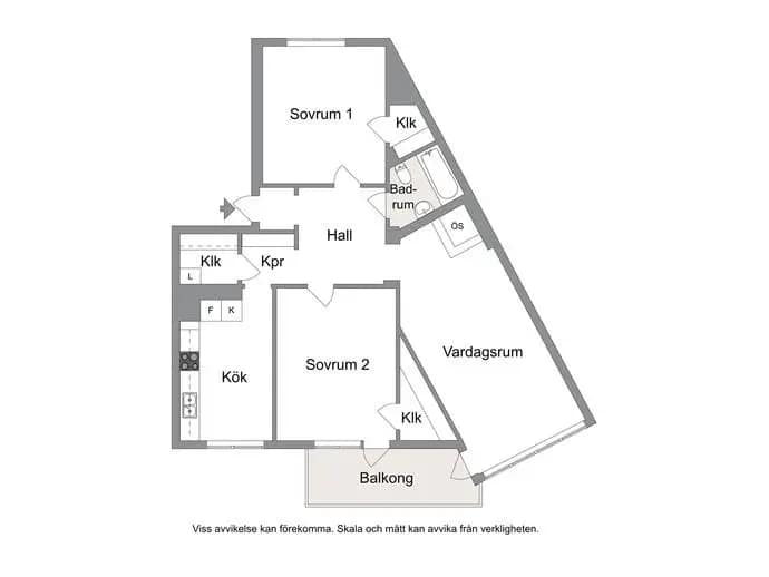 Planritning för Enebygatan 8A