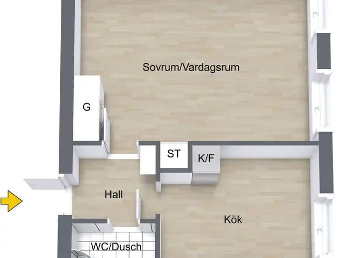 Planritning för Storgatan 9A