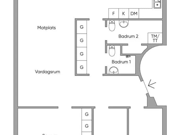 Floor plan for Vallavägen 75