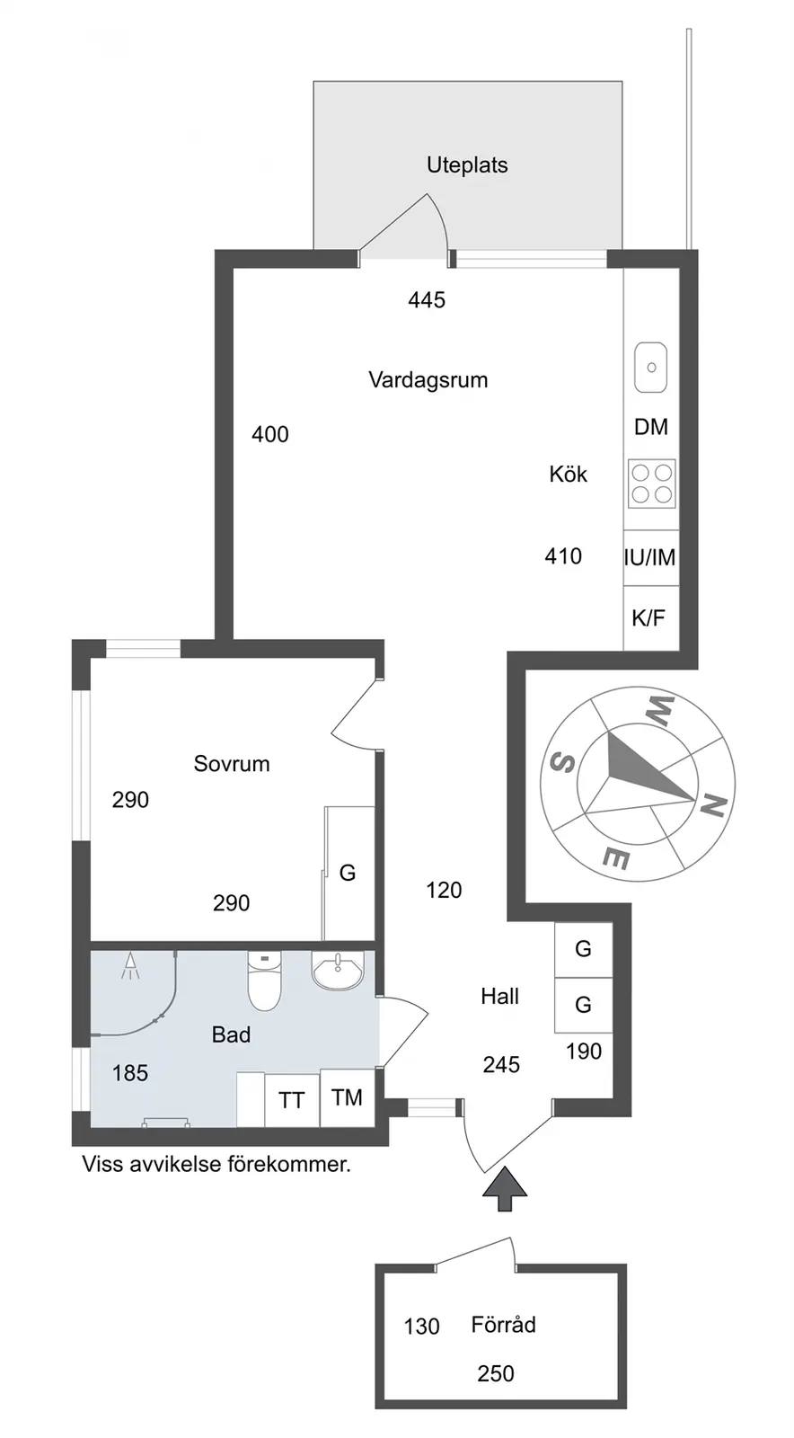 Planritning för Tant Gredelins väg 43B