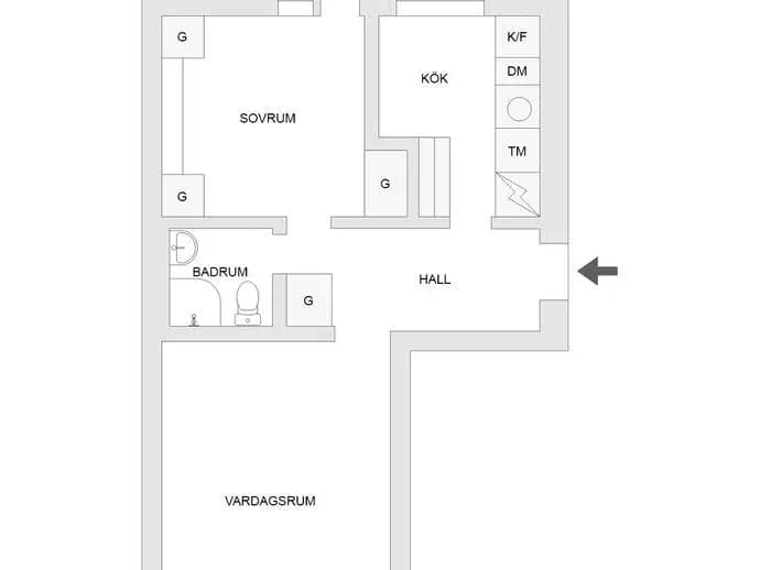 Floor plan for Kristiansborgsallén 1A