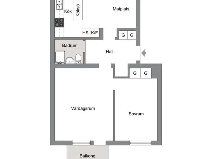 Planritning för ASPVRETSGATAN 1D