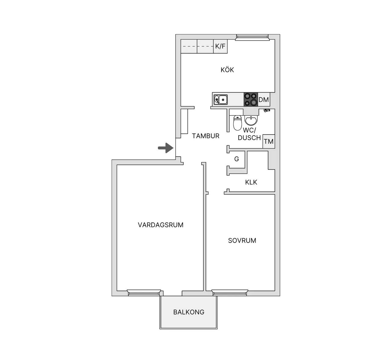 Floor plan for Falkenbergsgatan 11C
