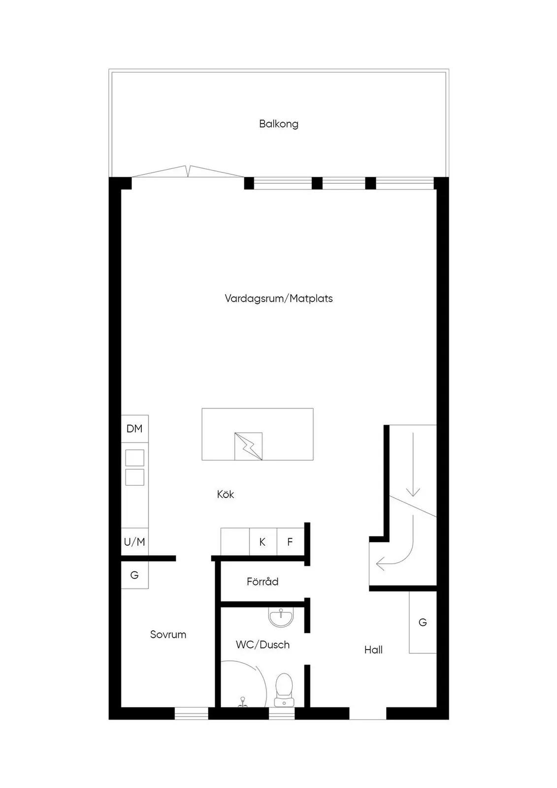 Floor plan for Falkbergsvägen 9D