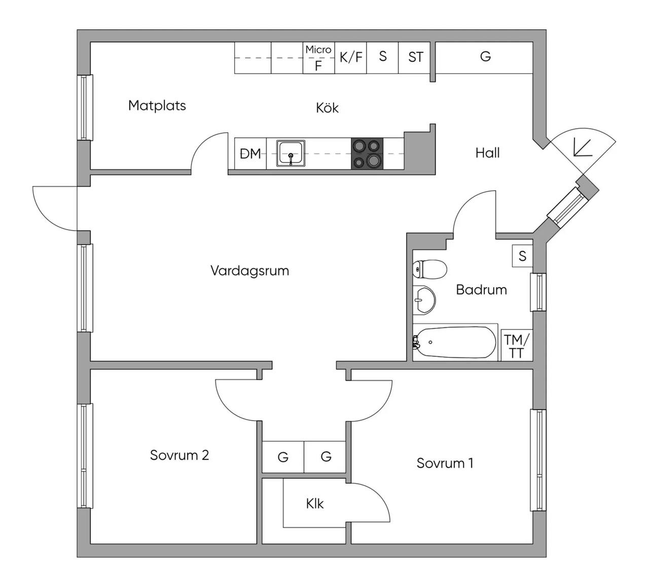 Planritning för Tegelbruksvägen 9C