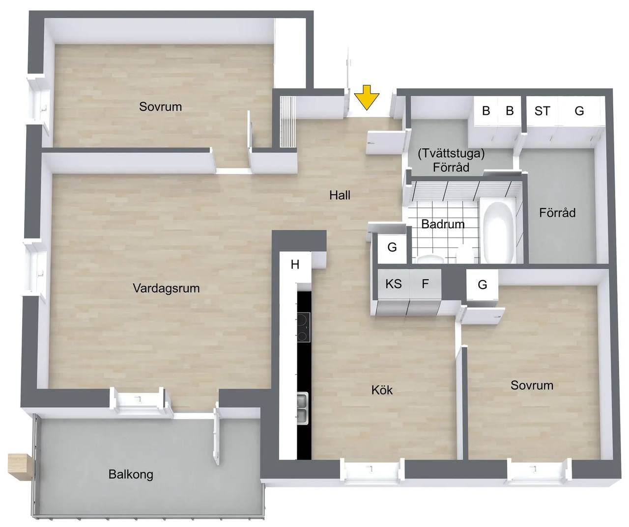 Planritning för Eksätravägen 102