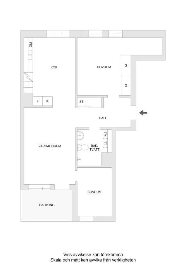 Floor plan for Stora gatan 1A