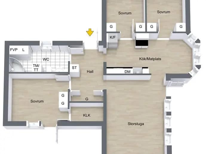 Planritning för Trastens väg 8