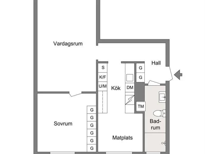 Planritning för Pinnmogatan 14