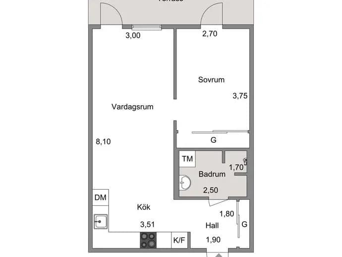 Floor plan for Eldsundsstråket 9C