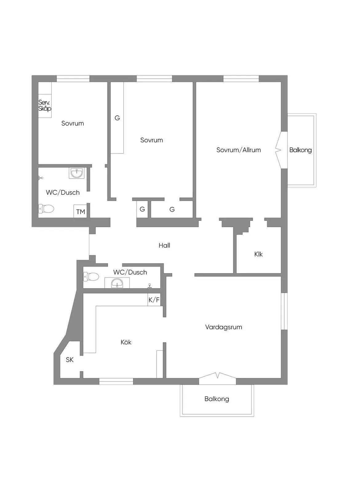 Floor plan for Sveavägen 87, 4 tr