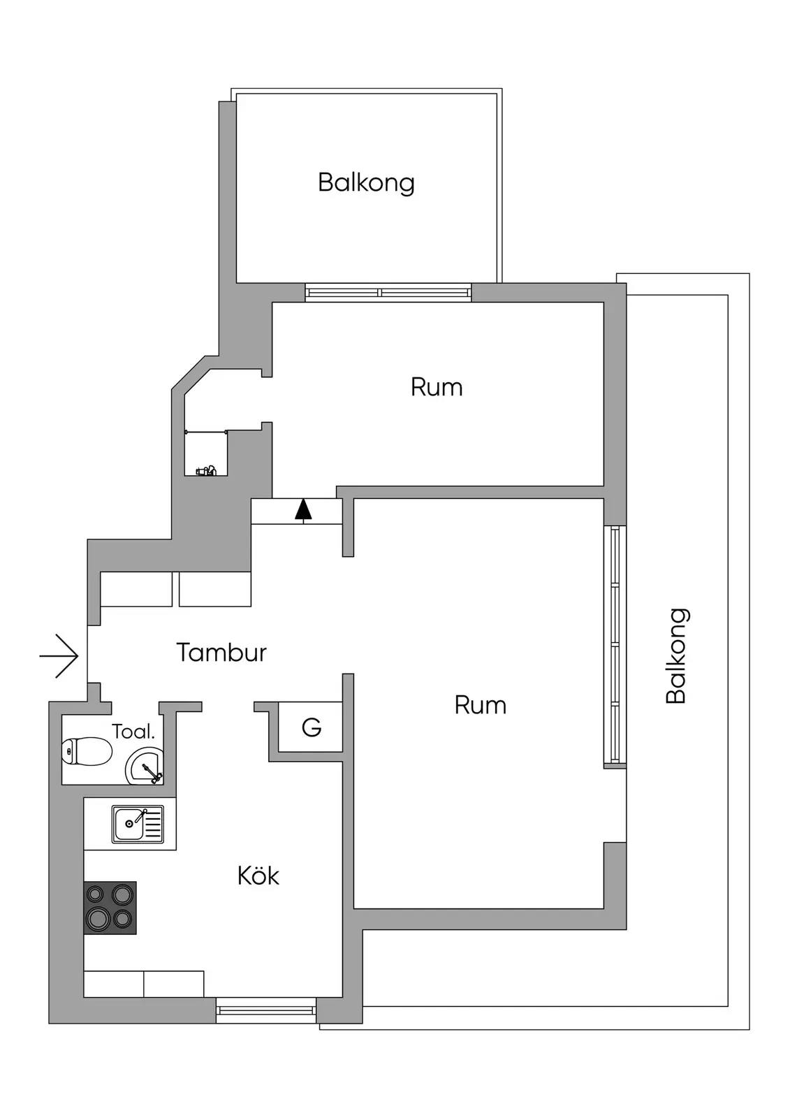 Floor plan for Valsbergs gränd 9