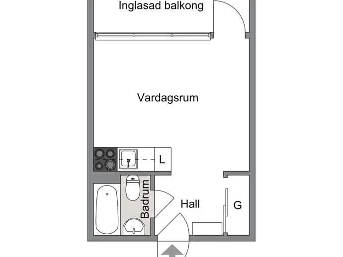 Planritning för NORRA SKJUTBANEGATAN 12D