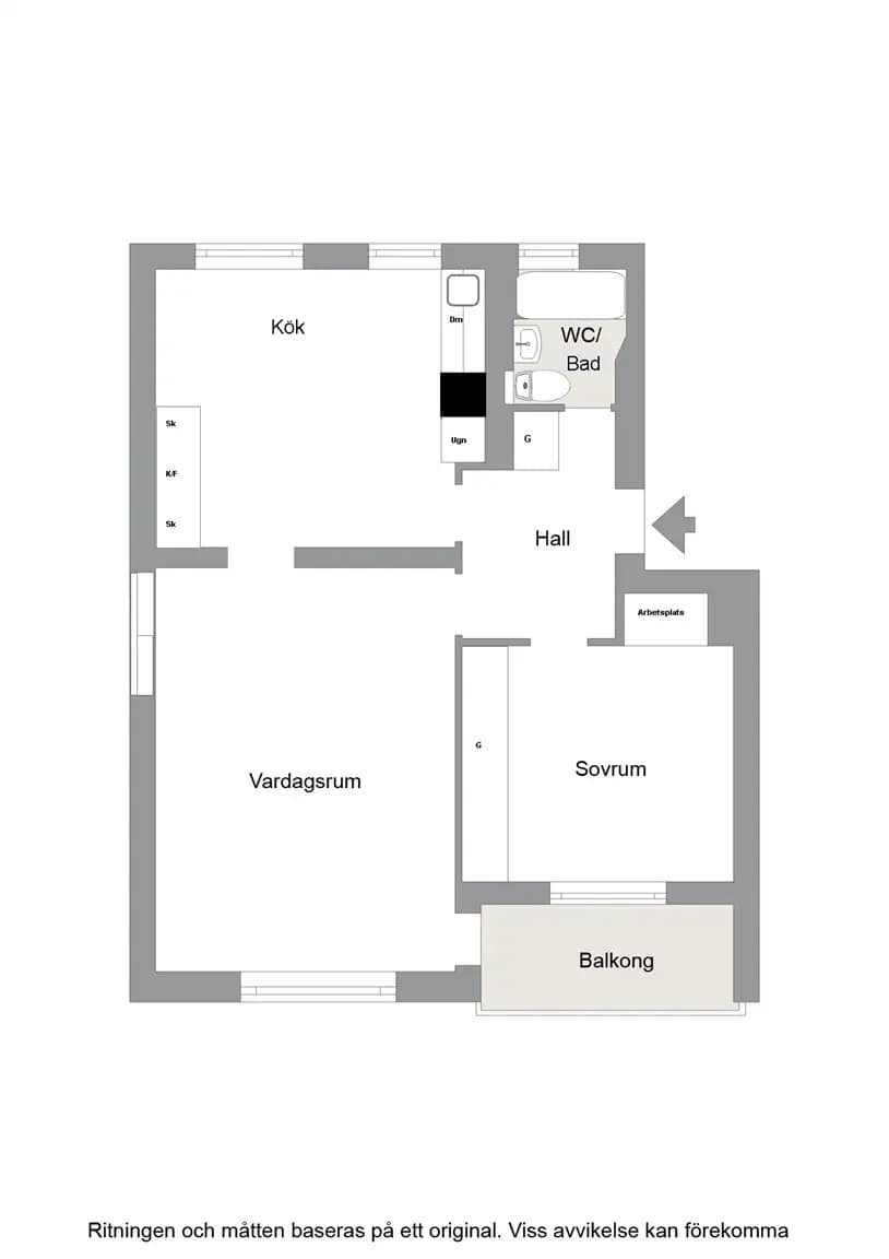 Floor plan for Timmermansgatan 14 B