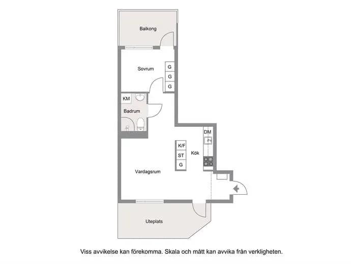Planritning för Torggatan 18A lgh 1103