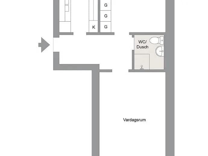Floor plan for Andra Tvärgatan 25 B